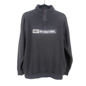 Obey 1/4 Zip Sweatshirt Sz S